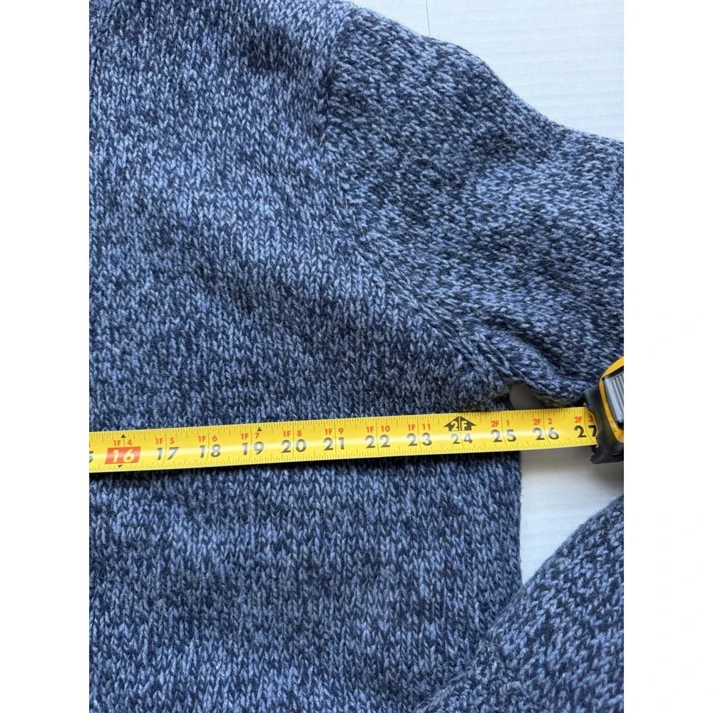 LL Bean Lambs Wool Flannel Lined Sweater Mens Size XXL Tall Full Zip Blue